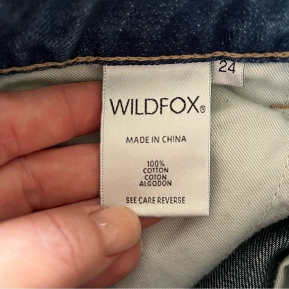 WILDFOX Baggy Jeans Size 24 NWT Crop Paint Splatter Distressed Da Vinci Wash - Picture 11 of 12